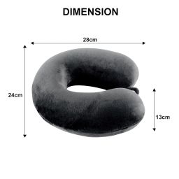Kuber Industries U-Shaped Memory Foam Neck Pillow for Flight Travel, Train with Press Button | Portable Travelling Pillow | Ideal for Long Journeys & Relaxation | JR-1-DGRY | Dark Grey image 2