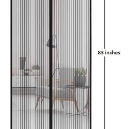 GOLD HEAVEN Magic Mesh Magnetic Mosquito Screen Door Net Curtain with Magnets Polyester Mesh Curtain Back Door Mesh with Full Frame Hook & Loop Auto-Closing Fly Mesh Insect Mosquito Nets image 1