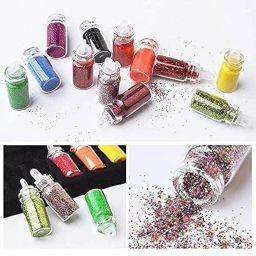 MF 7 48 in 1 Set of 3D Nail Art Glitter Bottle Acrylic Rhinestone Decoration Kit 3D Nail Art Charms Glitter Sequins Rhinestones Beads Assorted Colours image 1
