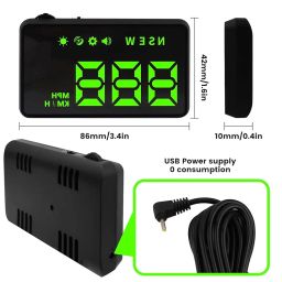 KUOWEIHUD Car HUD, MPH Speedometer, GPS Heads Up Display, Universal USB Port Compatibility, Dual-Mode GPS+BDS Signal, Automatic Brightness Adjustment, Speeding Alert Function image 5