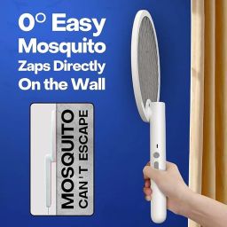 Foldable Swivel Mosquito Racket, UV Light Lamp Electric Fly Swatter Bug Zapper, 2 in 1 Mosquito Bat USB Rechargeable, Hangable Mosquito Swatter w/Long Lasting Lithium-ion Battery image 4