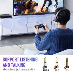 USB Sound Card USB to 3.5mm Jack Audio Adapter USB External Stereo Sound Adapter Splitter Converter for Windows and Mac, Linux, Compatible with PS4, Headset (V Silver) image 1