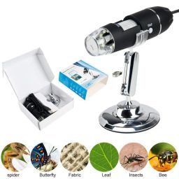 Microware USB Microscope 1000X Digital Microscope with Camera Endoscope 8-LED Light Magnifying Glass Magnifier with Stand, 1000X Zoom image 5