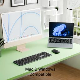ZEBRONICS K5002MW Slim Wireless Keyboard with in-Built Battery, Copilot AI Key, Windows | Mac | iOS | Android, Scissor Switch, 3 Bluetooth + 2.4Ghz, 109 Keys, 13 Multimedia Keys, Type C Charging image 4