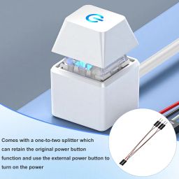 TecoKart® PC Power Button, 2 Meter External Desktop Computer Power Switch, CPU Power Switch, On/Off Power Supply Control Adapter Cable for PC Case, Computer Parts Accessories, White image 5
