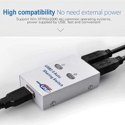 USB 2.0 Sharing Switch, 2 Ports Auto Printer Sharing Switch Hub Box, High Speed Sharing Switcher Auto Printer Scanner External for Printer Scanner PC Computer Peripherals. (RTT-SWT-0081) image 3
