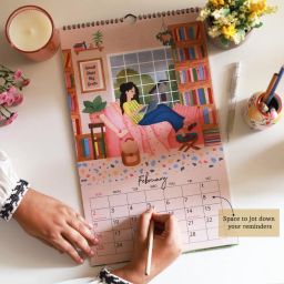 Mindful Reflections Wall Calendar 2025 (New Illustrations) by The Spring Palette | Theme – Personal Growth and Self-Care | 10" x 16" large size wall calendar | Notes, scheduling and planning image 4