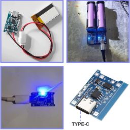 DHRUVPRO TP4056 10-Pc Type-C Input Interface USB 5V 1A 18650 Lithium Battery Charger Module Charging Board with Dual Protection Function (10 Piece) image 2