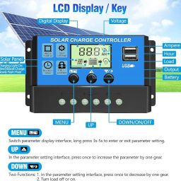 IDUINO 30A Solar Charge Controller, 12V/ 24V Solar Panel Regulator with Adjustable LCD Display Dual USB Port Timer Setting PWM Auto Parameter image 3