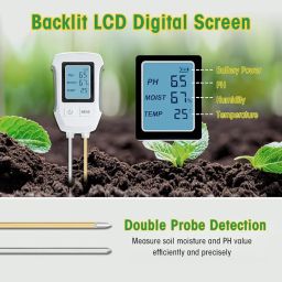 HASTHIP® Professional 3 in 1 Dual Probes Soil Meter for Moisture /Temp/PH LCD Digital Soil Moisture Meter Precison Agriculture Soil Meter (without Battery) image 2