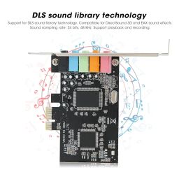 PUSOKEI PCIE Sound Card, 6channel Stereo Desktop Sound Card, 3D Stereo PCIe Audio Card,suitable for Windows 7/Vista/XP 32/64bit PC computers image 3