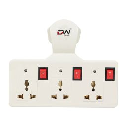 Digiway Three pin Multi Plug Point | Cordless Wall Socket Multi Outlet Extension Board, Universal Sockets and Individual Switches image 3