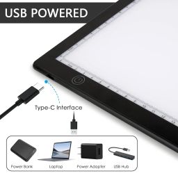 Slide Viewer Light Pad Backlight for Viewing, Scanning Negatives and Slides, Ultra-Thin Light Box Scanner with 3 Adjustable Brightness, USB Powered image 3