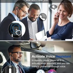 Bluetooth Headset V5.1,Wireless Headset With Battery Display Charging Case,Bluetooth Earpiece With Noise Canceling Mic For Driving,Office And Business,For Cell Phone And Pc-In Ear image 5