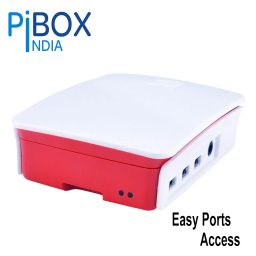 pibox India, Raspberry Pi 4 Case 1Gb, 2GB, 4GB White red, Modular Design with Logo top screwless Design, Ports Access and for Raspberry Pi 4 Model B, Pi 4B, Pi 4 ABS (White Red) image 3