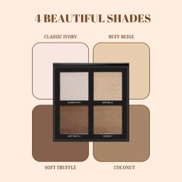 Four Color Contour Palette | Powder Contour Palette And Highlight Palette | Ultra Base Cream Texture Palette For Face |18g image 3