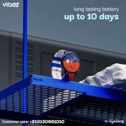 Vibez by Lifelong Fusion Smart Watch for Men & Women, 1.39 HD Display, 360*360 pixels, 550 NITS, BT Calling Smartwatch, Heart Rate Monitoring, SpO2, IP67, Multi Sports Mode (VBSW2277, Orange & Blue) image 5