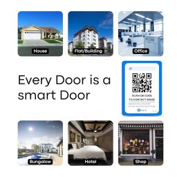 DoorVi Smart Video Doorbell Powered by QR Code Technology | Wireless Video Call & Intercom | No Electricity or Wi-Fi Required | 2-Way Talk | Square Sticker image 5