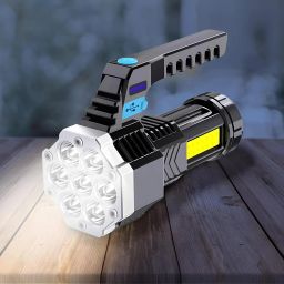 Oblivion 7-in-1 Rechargeable LED Torch Light – High-Power, 100m Beam Range Flashlight with Multi-Mode Brightness, USB COB Side Light, Waterproof Emergency Lantern for Outdoor, Camping, Hiking, Travel image 3