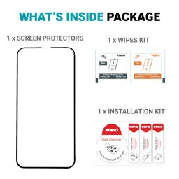 POPIO Military-Grade Gorilla Tempered Glass Compatible For iPhone 13/13 Pro / 14 / 16e (Black) Edge To Edge Coverage With Easy Installation Kit for Smartphone image 4