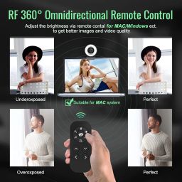 Angetube Streaming Webcam with Microphone: 1080P 60FPS USB Web Cam with Ring Light and Remote Control - HD Web Camera with 5X Digital Zoom Built in Privacy Cover,for PC|Computer|Laptop|Mac|Desktop image 3