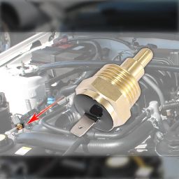 X AUTOHAUX Universal Automotive Radiator Engine Cooling Fan Temperature Thermostat Sensor Switch 1/2" NPT 180 Degree on 165 Degree Off image 1
