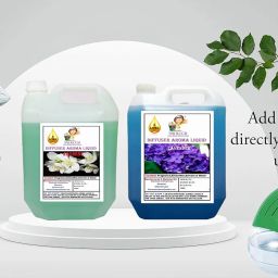 Diffuser Aroma Liquid Jasmine & Lavender Ready to use 5 Litre Combo Pack of 2 I Home Fragrance I Best For Aromatherapy I Helps in Meditation I Used In Diffusers I Water Based image 1