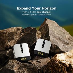IZI X Dual Channel Wireless Microphone, 360° Omnidirectional, 120M Range, 16Hr Playback, Active Noise Cancellation, Fast Charging, DSLR & Android/iOS Compatible, Ideal for Vlogging image 3