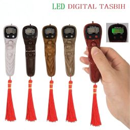 SHASALES™ Digital Tasbeeh Hand Tally Counter Finger Ring Digital Counting Machine Counter Tasbeeh & Jaap mala for Counting Purpose with LED (Pack of 1) (LIGHT BROWN WOOD) image 3
