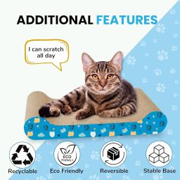Foodie Puppies 2-in-1 Reversible Cat Scratcher Pad with Catnip for Cats & Kittens, (Couch Scratcher) | Durable Corrugated Cardboard Cat Scratching Board | Scratch Pad Furniture Protection, Play & Rest image 5