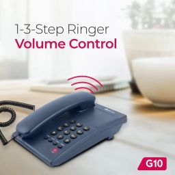 Beetel G10 Newly Launched, Corded Landline Phone, Ringer LED Indication, Desk and Wall Mountable, 3 Step Ringer Volume Control, Tone/Puls/Flash/Pause/Redial, TEC Certified (G10 Blue) image 3