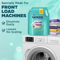 Genteel Matic Liquid Detergent Refill Pouch for Front load Washing - 2kg | No Soda Formula | with Added Fabric Conditioner image 5