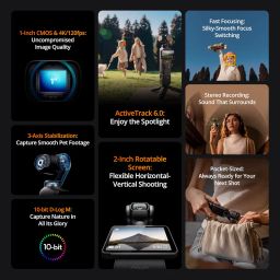 DJI Osmo Pocket 3, Vlogging Camera with 1'' CMOS & 4K/120fps Video, 3-Axis Stabilization, Fast Focusing, Face/Object Tracking, 2" Rotatable Touchscreen, Small Video Camera for Photography, YouTube image 4