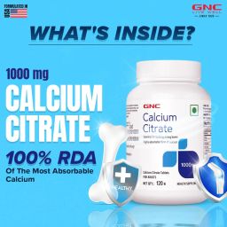 GNC Calcium Citrate 1000mg | 120 Veg Tablets | Most Absorbable Calcium | Improves Bone Strength & Density | Combats Age-Related & Postmenopausal Bone Loss | Boosts Muscle Strength | Formulated in USA image 2
