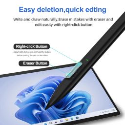 Slim Pen 2 for Microsoft Surface with 4096 Pressure, Eraser & Right-Click, Palm Rejection,Graphite Nib,for Surface Pro 11/10/9/8/7/6/5/4/3/X,Surface Go 3/2/1,Book 3/2/1,Laptop1-3,Surface Studio 2+/2/1 image 2