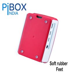 pibox India, Raspberry Pi 4 Case 1Gb, 2GB, 4GB White red, Modular Design with Logo top screwless Design, Ports Access and for Raspberry Pi 4 Model B, Pi 4B, Pi 4 ABS (White Red) image 4
