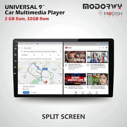 Modorwy Maruti Alto K10 9inch 1280P HD IPS Car Android Display with Gorilla Glass | Double Din Car Stereo | Android 12 | 2GB RAM/32GB ROM Multimedia Player with AHD Camera, Dashboard Frame & Socket image 2