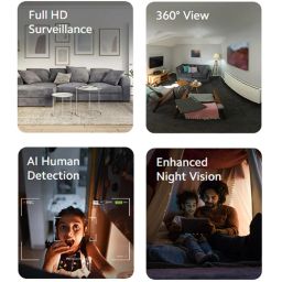 Xiaomi Mi Wireless Home Security Camera 2i | Full HD Picture | 360 View | 2MP CCTV | AI Powered Motion Detection | Enhanced Night Vision| Talk Back Feature (2 Way Calling), 1080p, White image 3