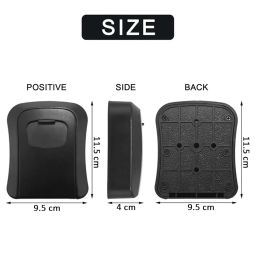 MEZON Combination Key Safe Box Outdoor Storage Box with Code Combination Password Security Lock Key Safe Lock Box for Outside Home office and Garage (Black) image 1