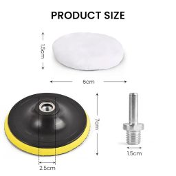 STHIRA® 7Pcs Wool Polishing Pads Waxing Buffing Pads 3 Inches Replacement Wool Polishing Pads Car Polishing Buffing Pads Universal Hook and Loop Wool Polishing Pads Buffing Pads for Waxing, Polishing image 1