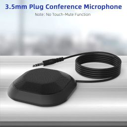 Portable 3.5mm Plug Conference Microphone 360� Omnidirectional Condenser Computer PC Mic Plug and Play Small Microphone for PC Laptop Video Conference Chatting Gaming Recording Online Class Skype image 4
