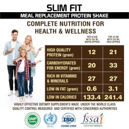 Slim Shake Protein Powder - Meal Replacement Shake For Weight Control & Management | Sugar Free, Fiber, Digestive Enzymes, Vitamins & Minerals (COMBO CHOCOLATE + RASMALAI, 2KG) image 3