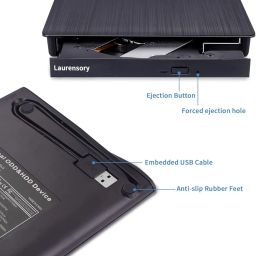 External DVD Drive USB 3.0 Type-C USB Portable Player for Laptop CD DVD +/-RW Disk Drive CD ROM Burner Writer CD/DVD Burner Reader Compatible with Desktop Windows Linux OS Apple MacBook image 3