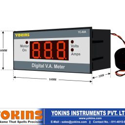 YOKINS, YC-AVA Digital Volt (90-500V AC) And Ampere (1-50A AC) Meter Self Powered 84X44MM Specially Designed For Electrical Panel/Submersible Panel, Volt-Amp (AC Volt Amp Meter) image 2