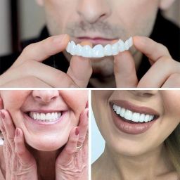 BELOXY Snap-On Instant Perfect Smile Veneers Comfortable Flex Fit Dentures for Top & Bottom Teeth White Tooth Cosmetic Cover PACK OF 1 image 2
