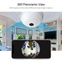 Eyetech 360 Wi-Fi Camera CCTV Camera 1080p Wireless PTZ Bulb Shape V380 Pro | Indoor 360° Smart Home Security Camera Light Vision 24x7 Continuous Recording with Motion Sensor LED Lights (Bulb Camera) image 2
