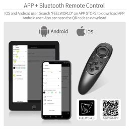FEELWORLD TP2A 8" Portable Teleprompter for Up to 8" Smartphone Tablet Prompter Support Phone DSLR Camera Video Recording for Live Streaming Interview Speech with Lens Adapter Rings APP Remote Control image 5