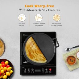 V-Guard VIC 1.2 Induction Cooktop| 1200-Watt Electric Induction Stove | 7 Cooking Modes | 3-Year Coil Coverage by V-Guard | Push Button Control | Auto-Cut off with 8 Temperature Levels image 5