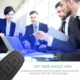 TECHNOVIEW Wired Key Chain 1080p Full Hd Camera with Audio and Video Recording for Home Office Meeting, Motion Detection, Upto120 Minutes Working Time with Single Charge - Black image 1