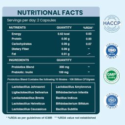 Gut Army Prebiotics & Probiotics - 25 Unique Strains Blend -100 Billion CFU - With Psyllium Husk & Probiotics Blend - Supports Gut Digestion Health & Bowel Movement - 60 Capsules By ZEROHARM image 4